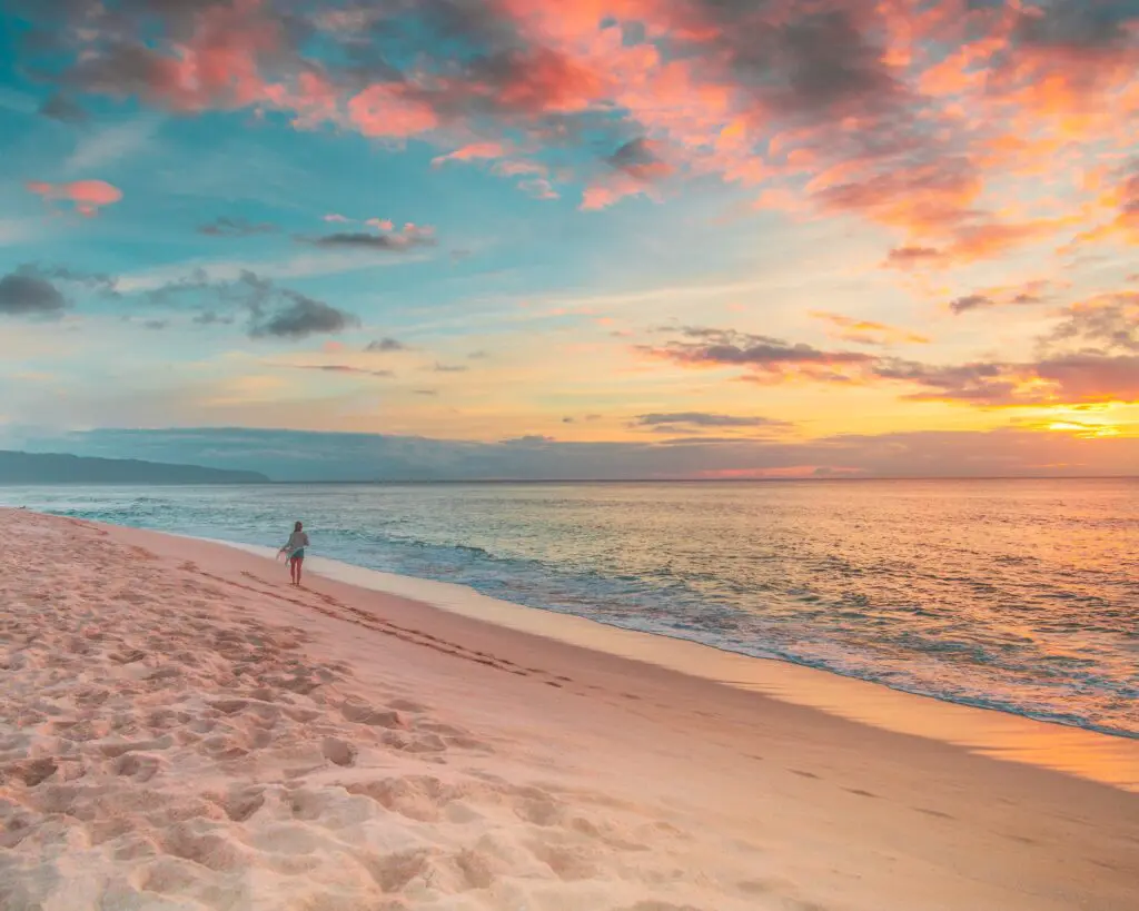 Girl walking a beach