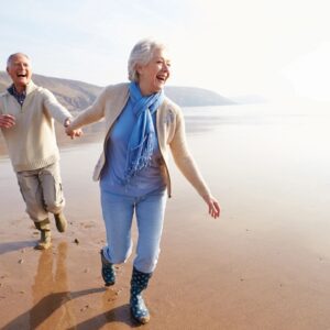 Old Couple Walking Together