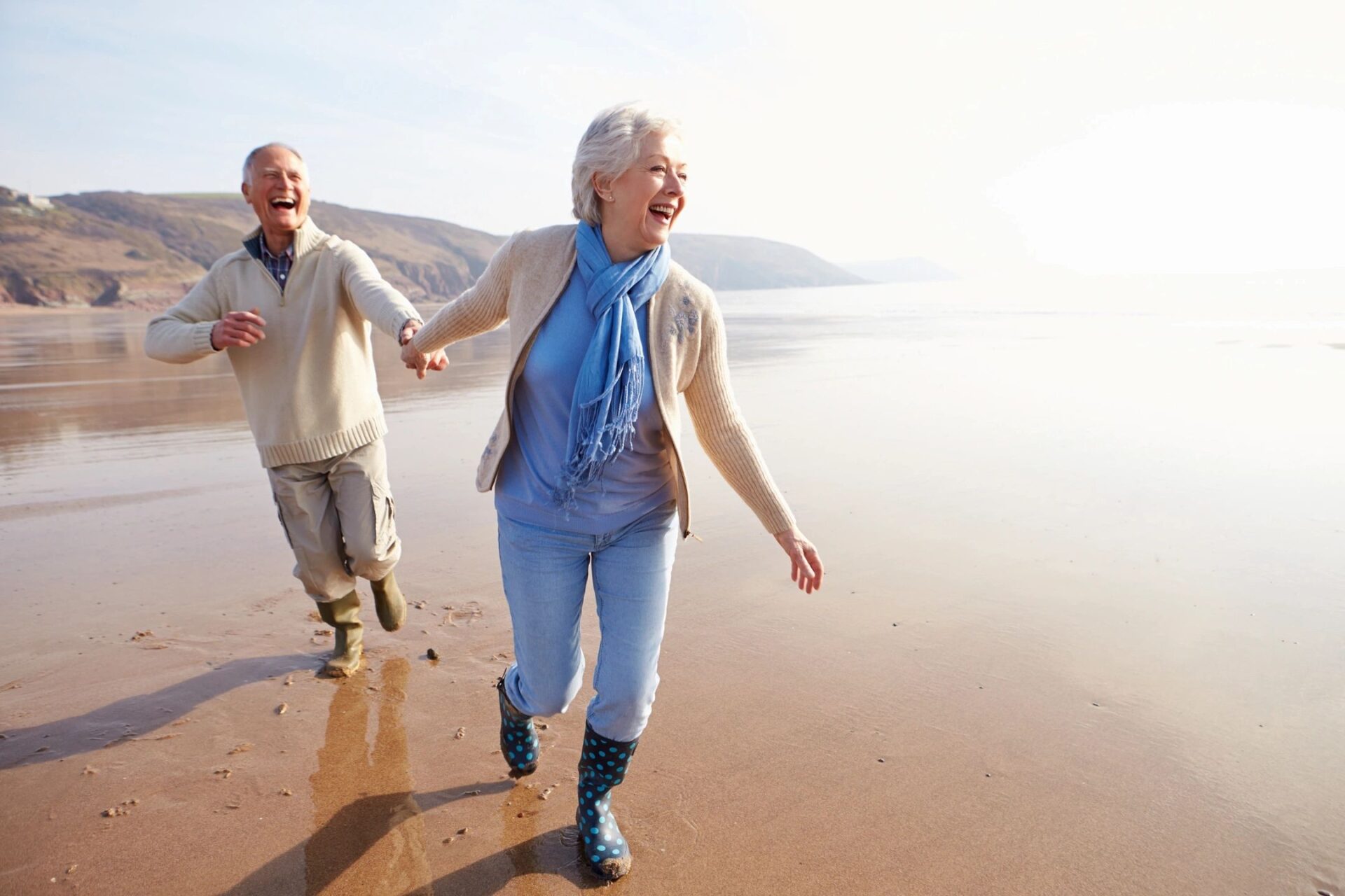 Old Couple Walking Together