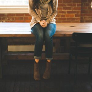 Lady Sitting on a Bench